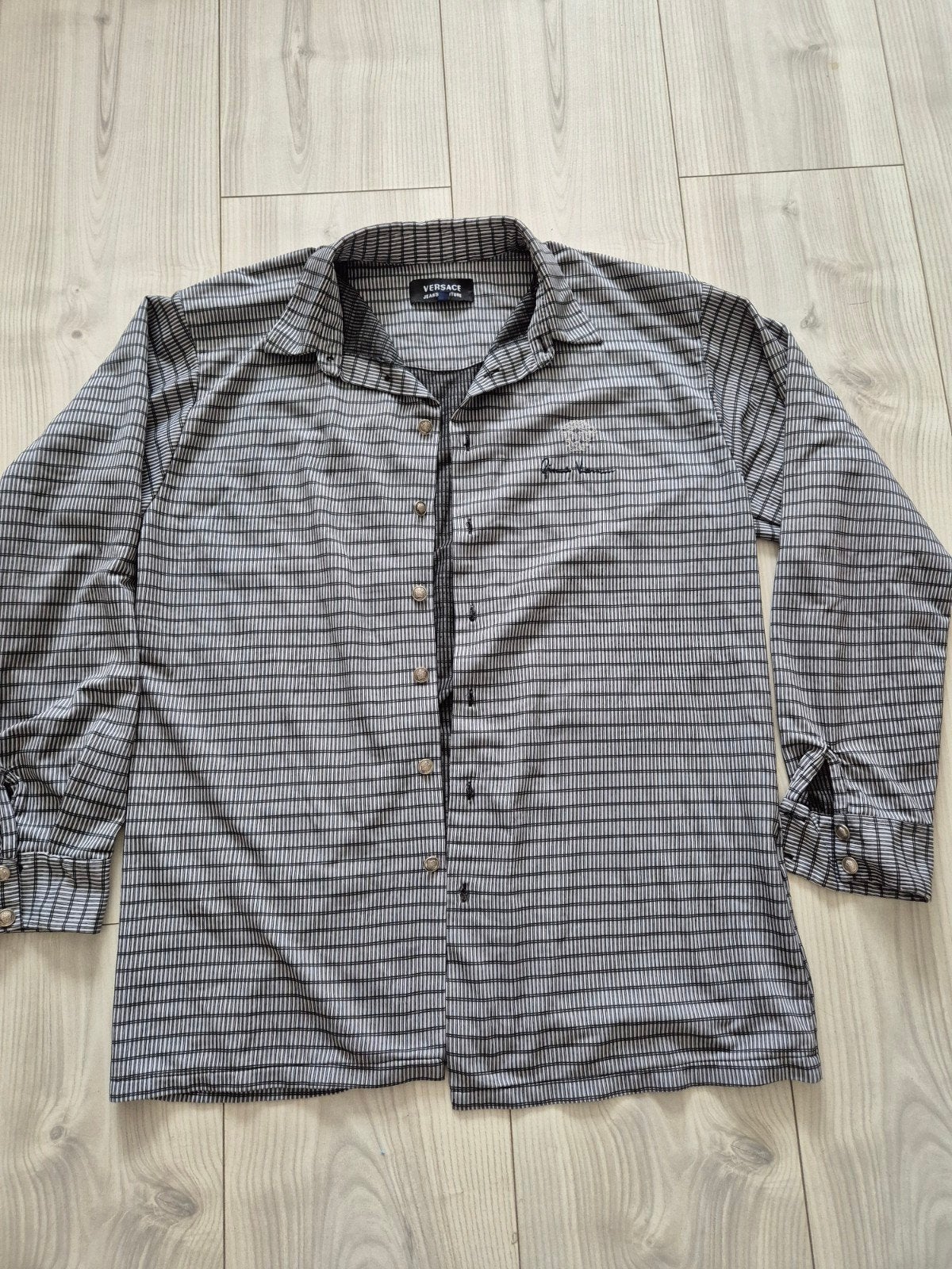 Versace Jeans Couture overhemd met ruitpatroon (XL) € 60,-, Zwart, Ophalen of Verzenden, Versace Jeans Couture, Gedragen