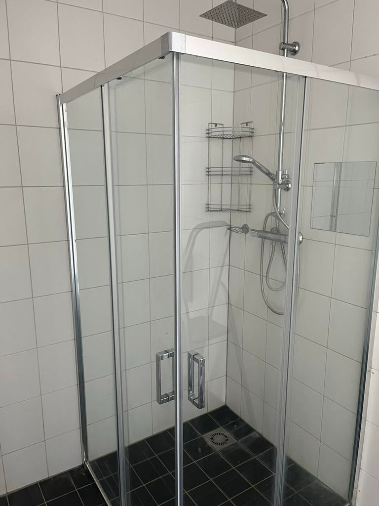 Douchecabine 100x100 cm met schuifdeuren, Ophalen, Gebruikt, Glas, Douche
