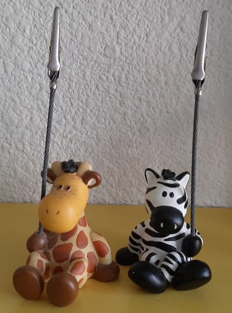 Nici foto / kaart houder zebra en giraffe, Ophalen