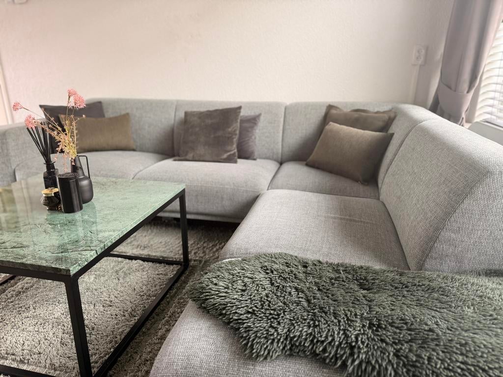 Moderne turquoise hoekbank - Zo goed als nieuw, 250 tot 300 cm, 100 tot 125 cm, Luxe, Hoekbank