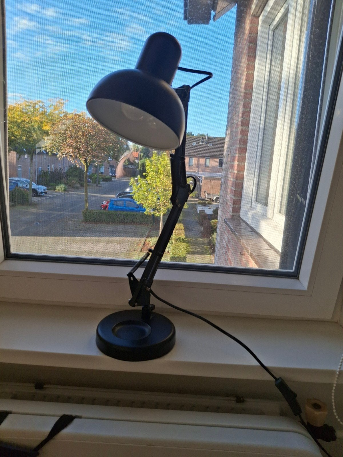 Zwarte bureaulamp met verstelbare arm, Ophalen, Bureaulamp, Gebruikt, E27 (groot)