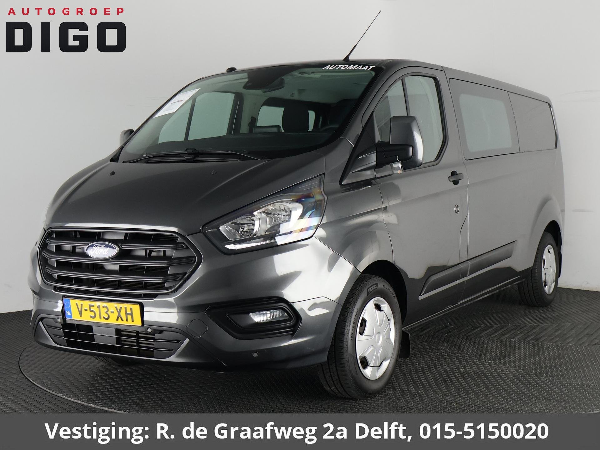 Ford Transit Custom 320 2.0 TDCI L2H1 Limited DC ROLSTOEL-LI, Stof, Euro 6, 4 cilinders, 14 km/l