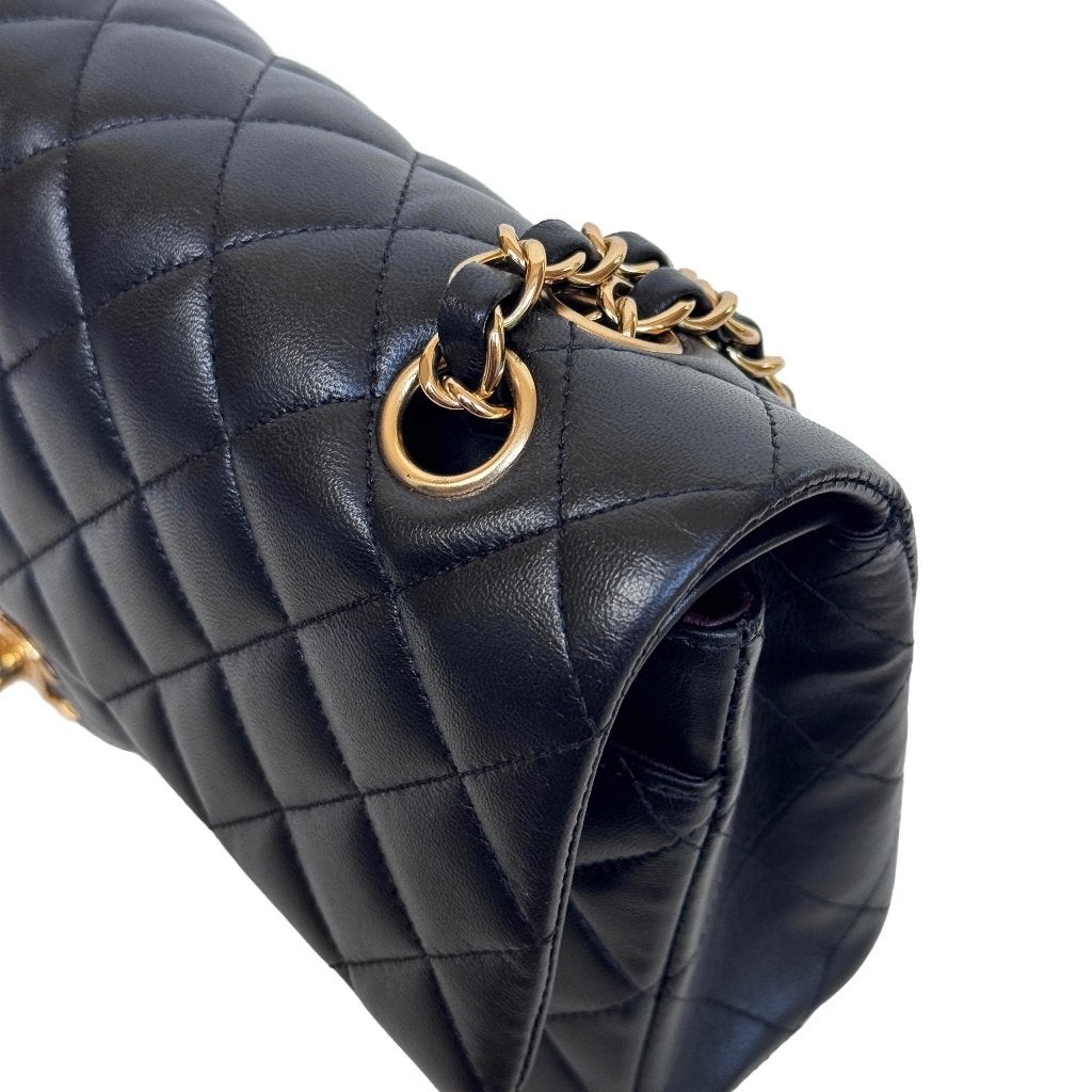 Chanel authentiek handtas crossbody schouder lamsleer zwart image 5