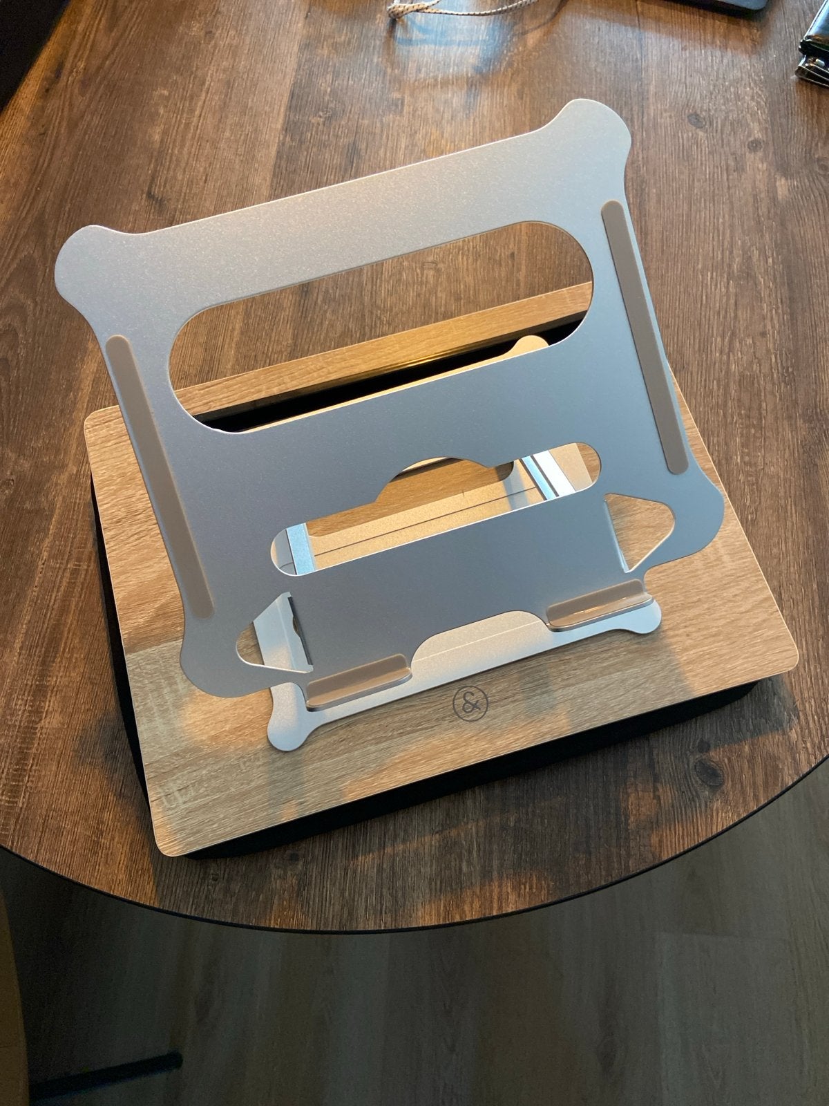 Verstelbare Laptopstandaard & Houten Lapdesk, Ophalen, Zo goed als nieuw, In hoogte verstelbaar