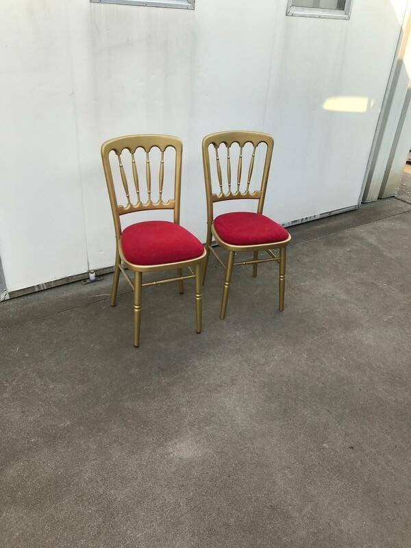 Stoelen 2 stuks NIEUW! kleur goud zit stof rood, Ophalen, Twee, Nieuw, Stof