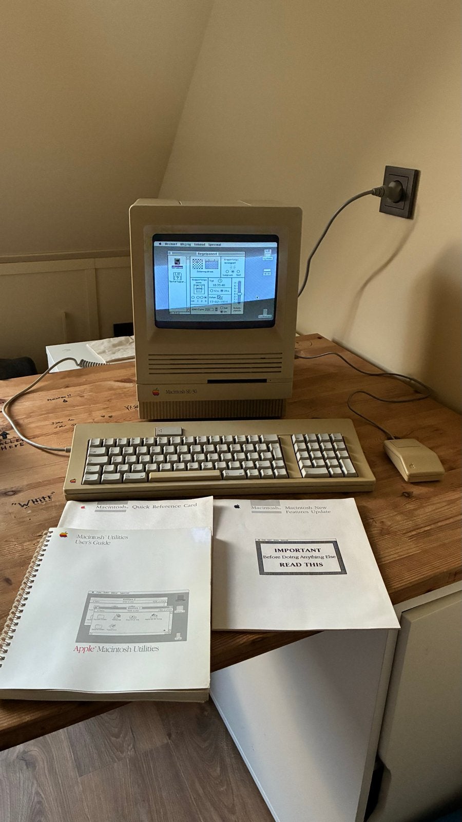 Macintosh SE/30 (Okt 1991) met accessoires en handleidingen, Computers en Software, Ophalen of Verzenden