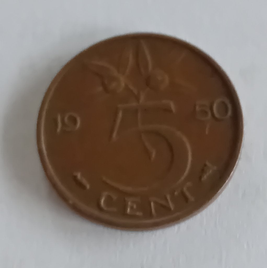 5 cent 1950, Ophalen of Verzenden, Koningin Juliana, 5 cent, Losse munt
