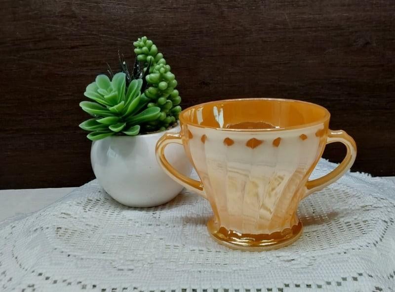 Fire King suikerpot, Peach Lustre, Antiek en Kunst, Ophalen of Verzenden