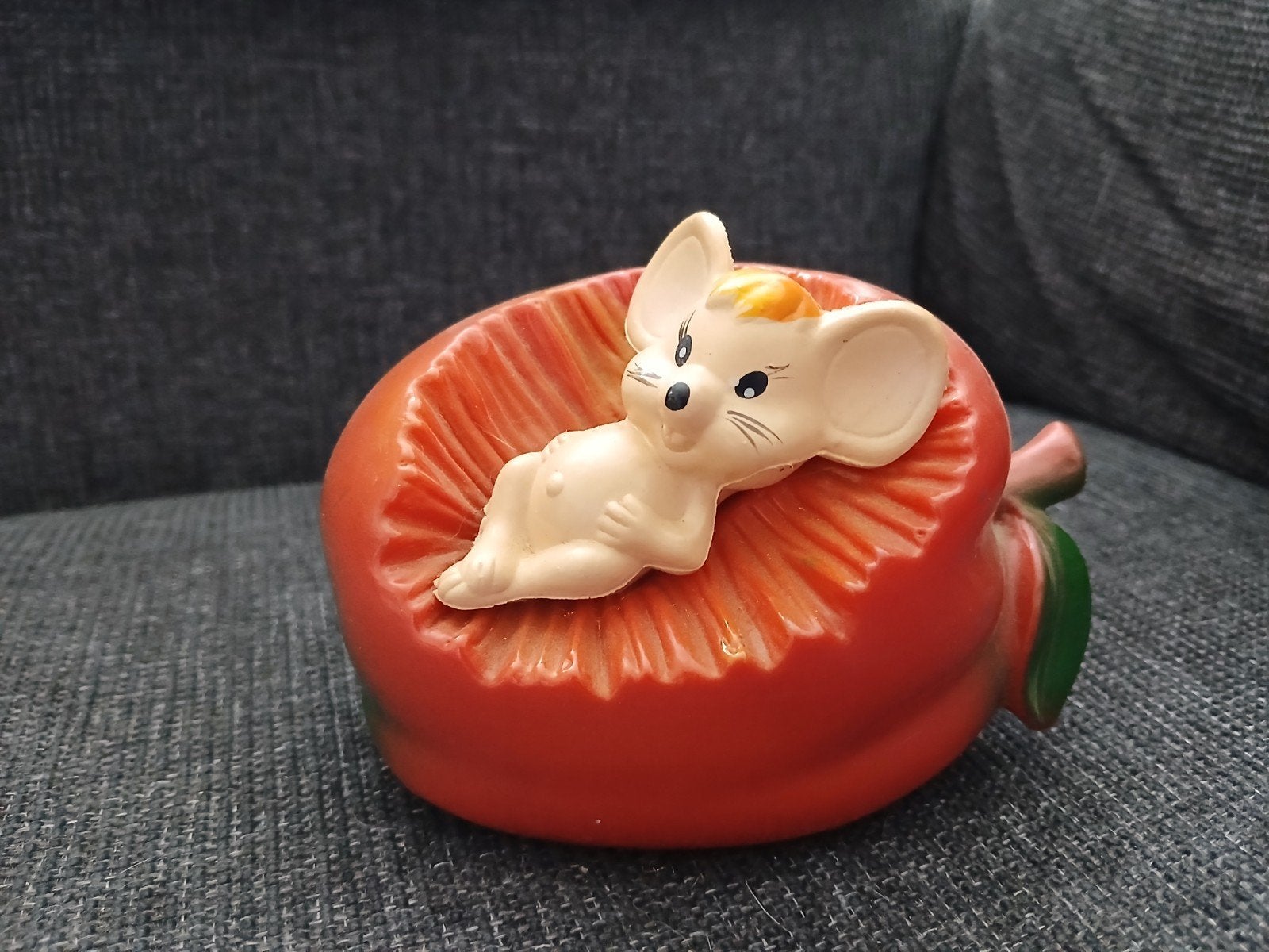 vintage spaarpot muis, Verzamelen, Ophalen of Verzenden, Gebruikt, Kunststof, Dier