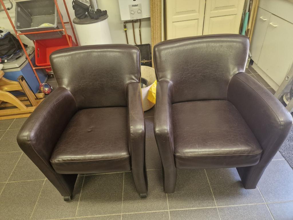 Stoelen, Ophalen, Gebruikt, Leer, Twee
