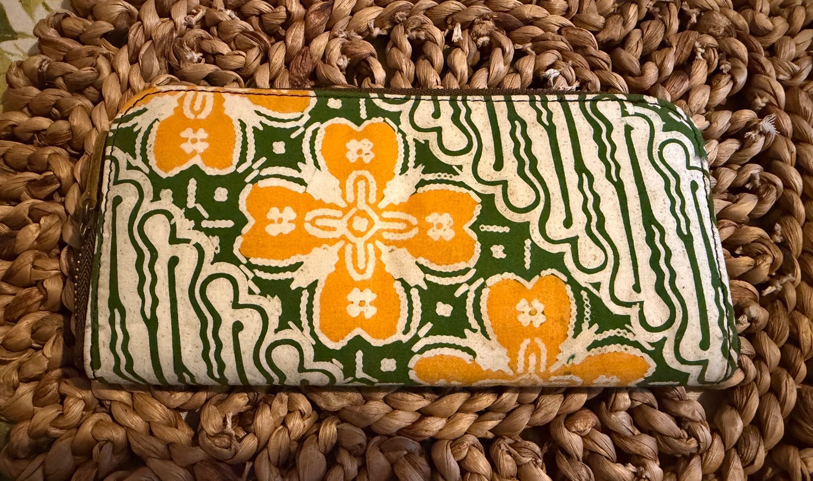 Batik portemonnee geel groen Bali nieuw, Verzenden, Nieuw, Groen, Overige merken
