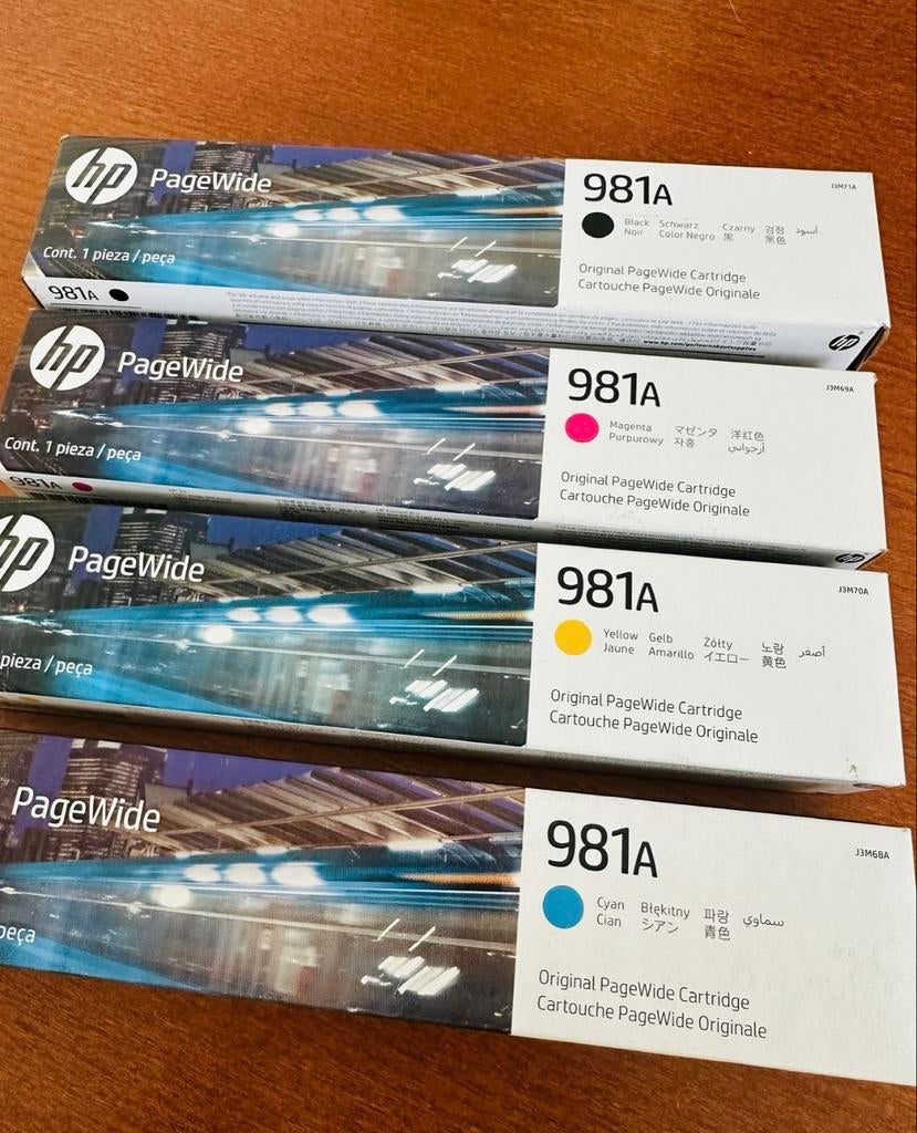 Originele HP 981A PageWide Inktcartridges - Complete Set, Computers en Software, Printerbenodigdheden, Ophalen of Verzenden, Nieuw