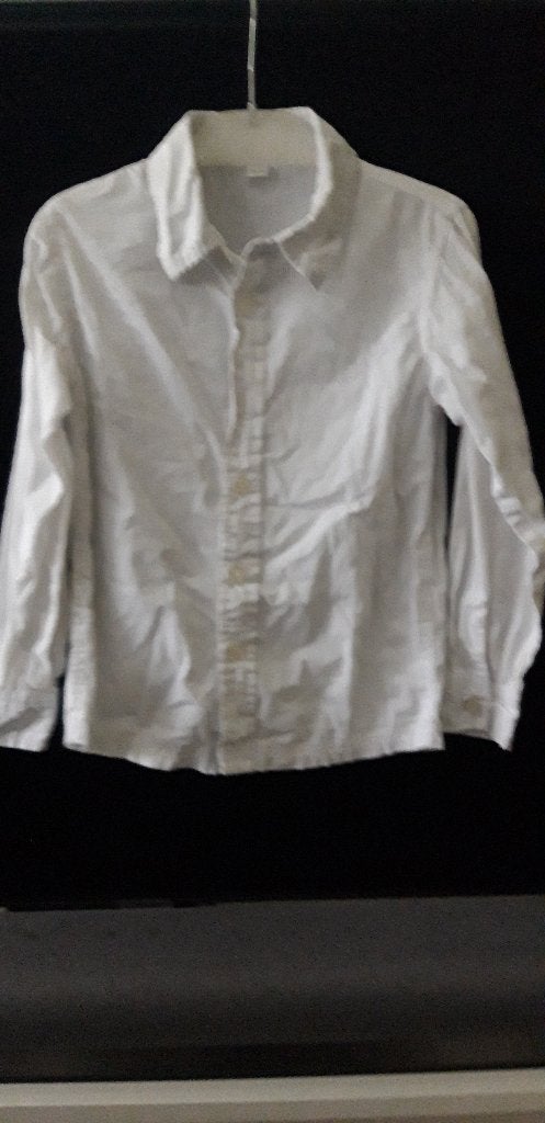 Wit overhemd 110-116, Ophalen of Verzenden, Zo goed als nieuw, Jongen, Overhemd of Blouse