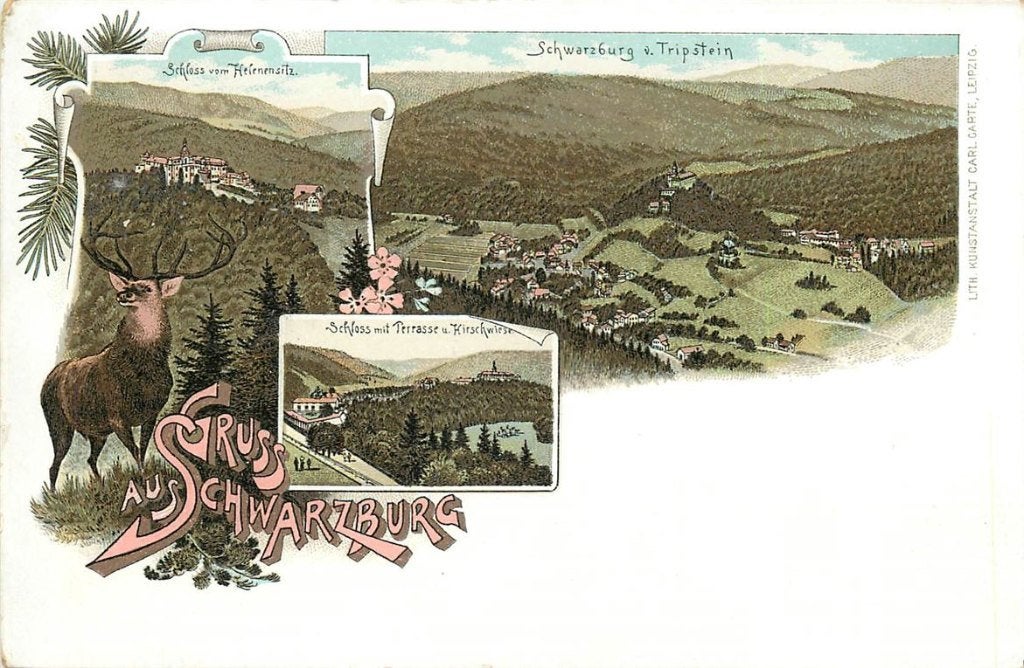 379-016-019 Schwarzburg Litho, Verzenden, Voor 1920, Duitsland