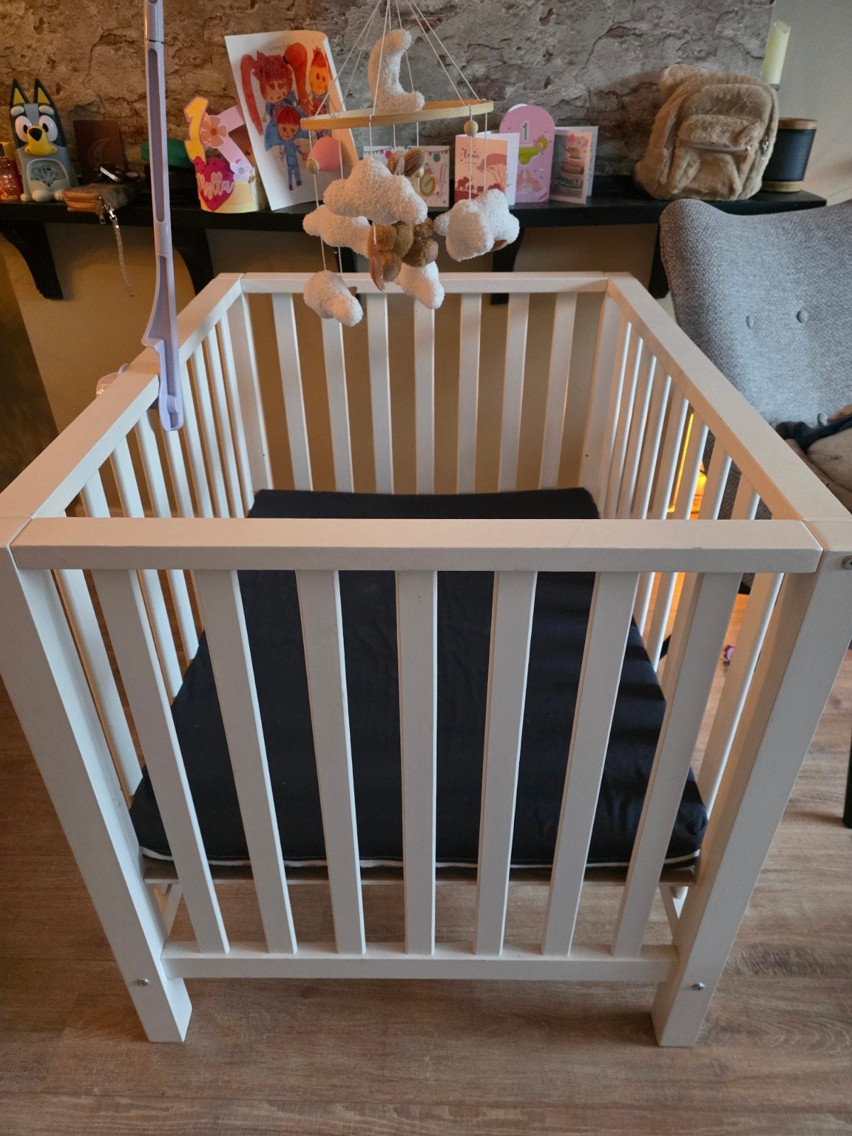 Baby box wit merk TWF inclusief matrasje, Kinderen en Baby's, Boxen, Ophalen, Gebruikt, Rechthoekig, In hoogte verstelbaar