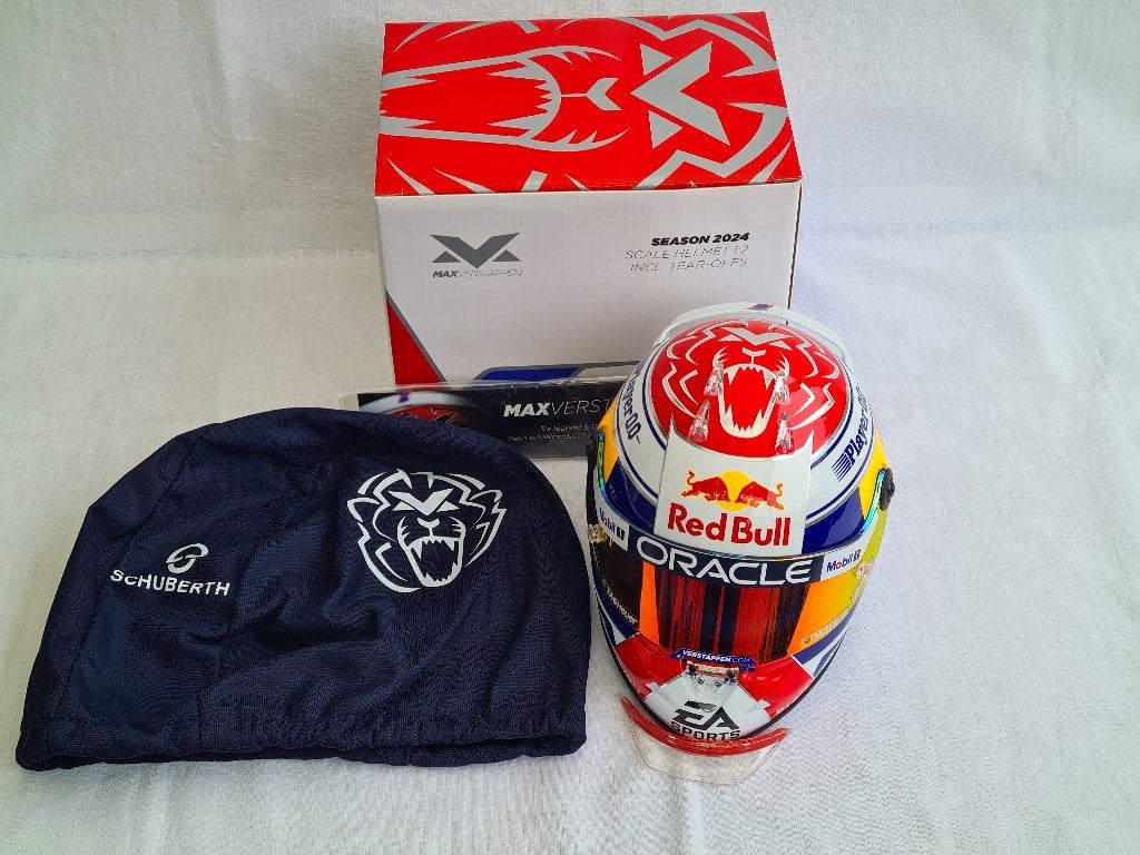 Helm Seizoen 2024 Max Verstappen Schuberth 1:2, Ophalen of Verzenden, Zo goed als nieuw, Formule 1