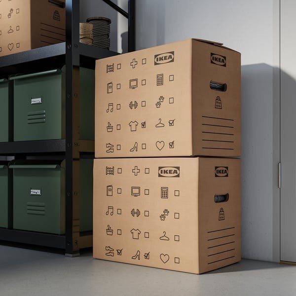 Gratis af te halen IKEA Verhuisdozen - Stevig en Ruim (20 st, Ophalen, 40 tot 60 cm, 50 tot 75 cm, 35 tot 50 cm