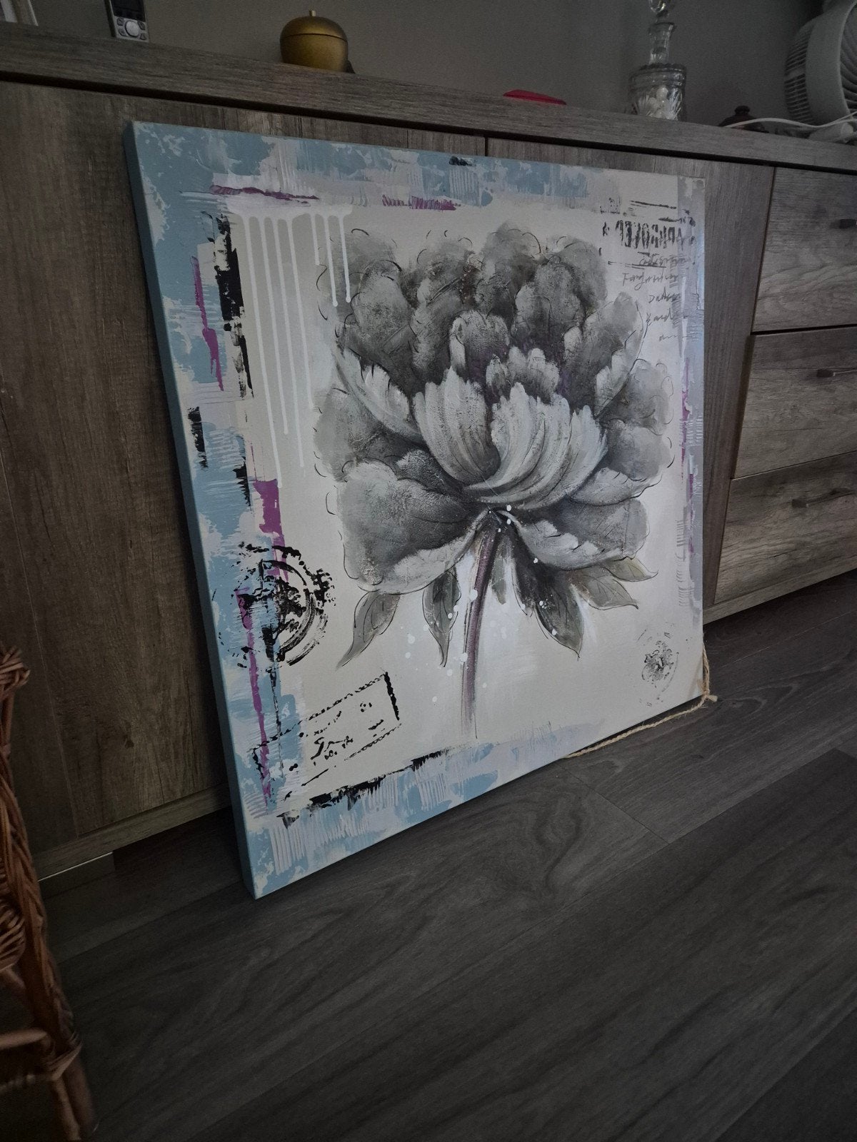 Modern schilderij met bloemmotief, Ophalen, Op houten frame, Print, Bloemen