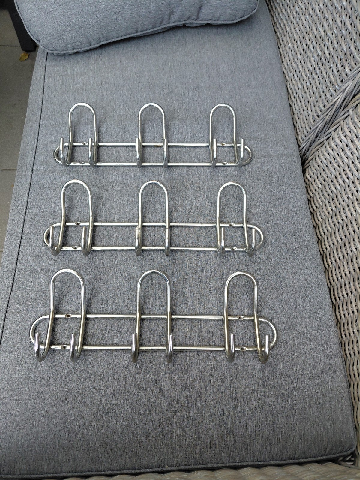Set van 3 stevige metalen kapstokhaken, Ophalen of Verzenden, Zo goed als nieuw, Metaal, Wandhaken
