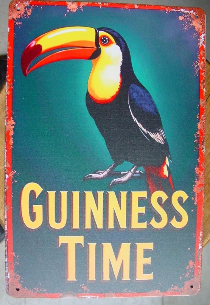 GUINNESS REKLAME -METAAL-, Verzamelen, Biermerken, Ophalen of Verzenden, Gebruikt, Reclamebord, Plaat of Schild, Overige merken