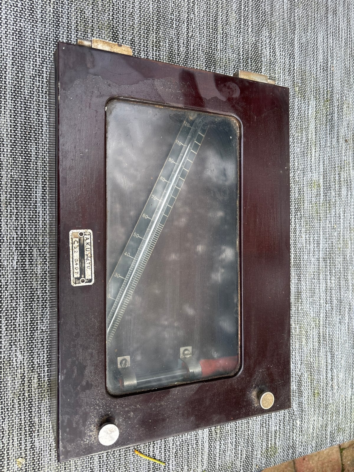 Vintage AKU.ad.TU hellingmeter/clinometer in houten kist, Antiek en Kunst, Ophalen