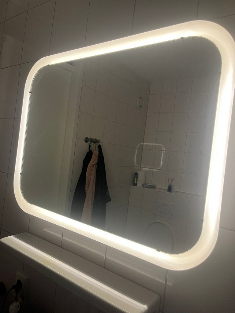 Mooie badkamerspiegel met verlichting, Huis en Inrichting, Ophalen, Overige typen, 50 tot 100 cm, Zo goed als nieuw
