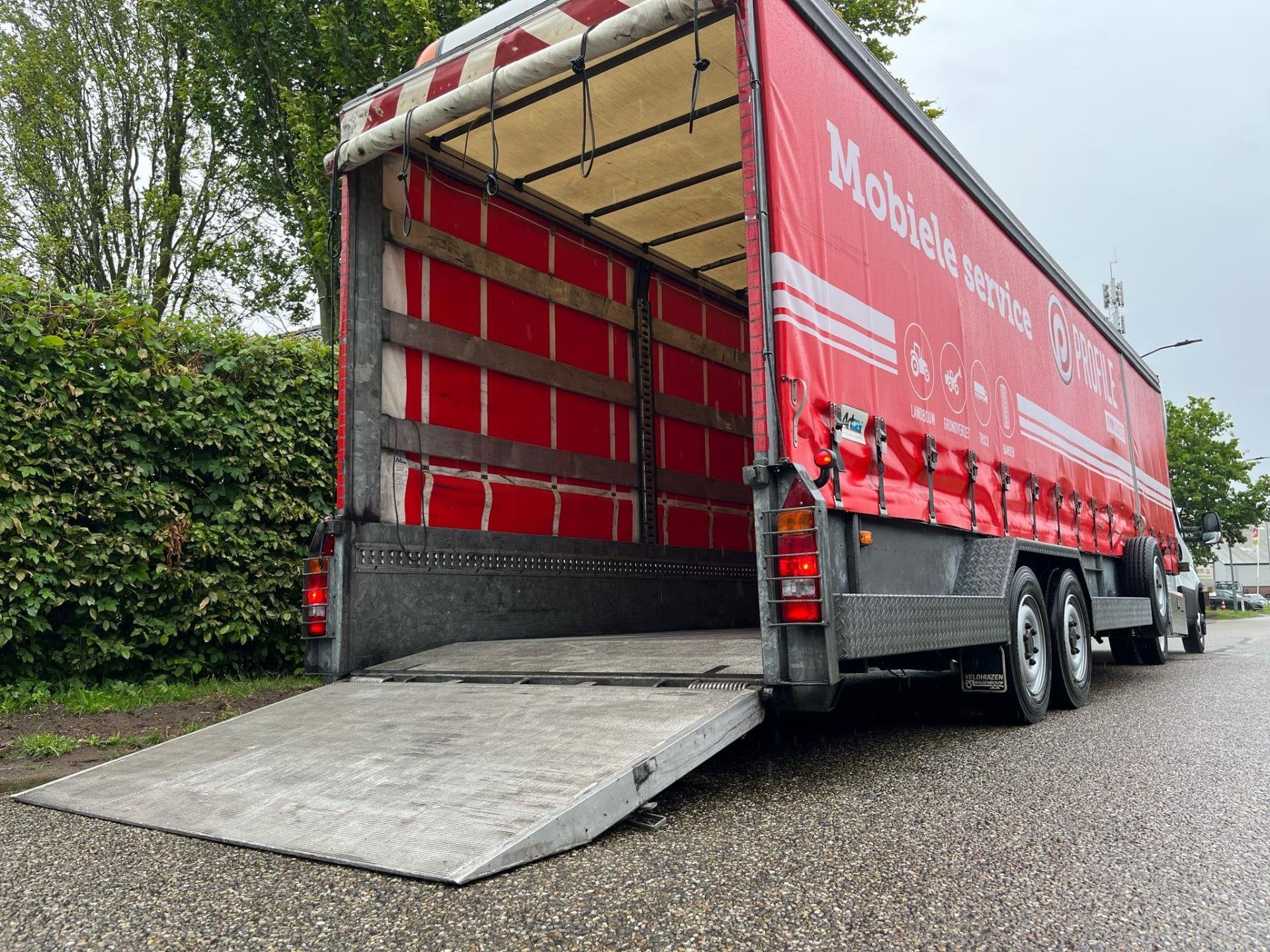 Veldhuizen P 33-2 8 T |kuip dieplader met schuifzeil | BE op, Auto's, Overige brandstoffen, Origineel Nederlands, Bedrijf, Aanhangers en Opleggers