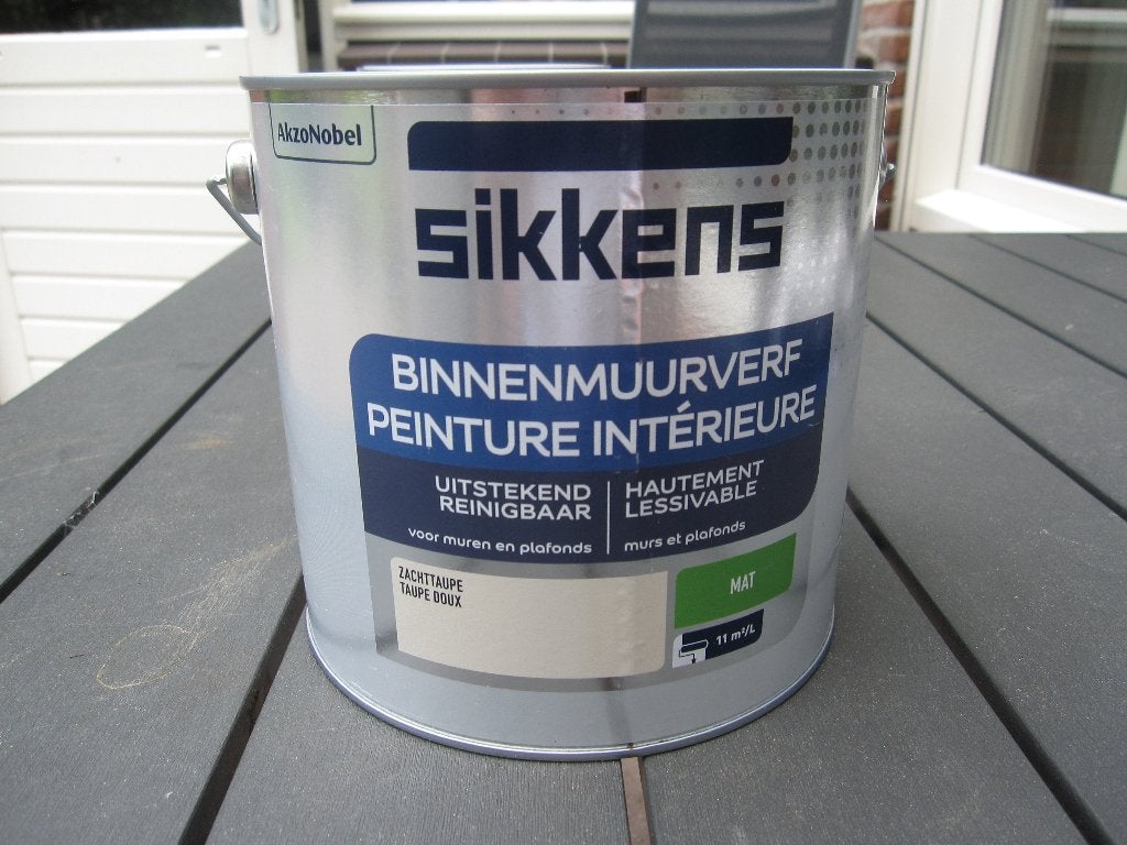 Muurverf Sikkens Mat Taupe, Ophalen, 5 tot 10 liter, Beige, Nieuw