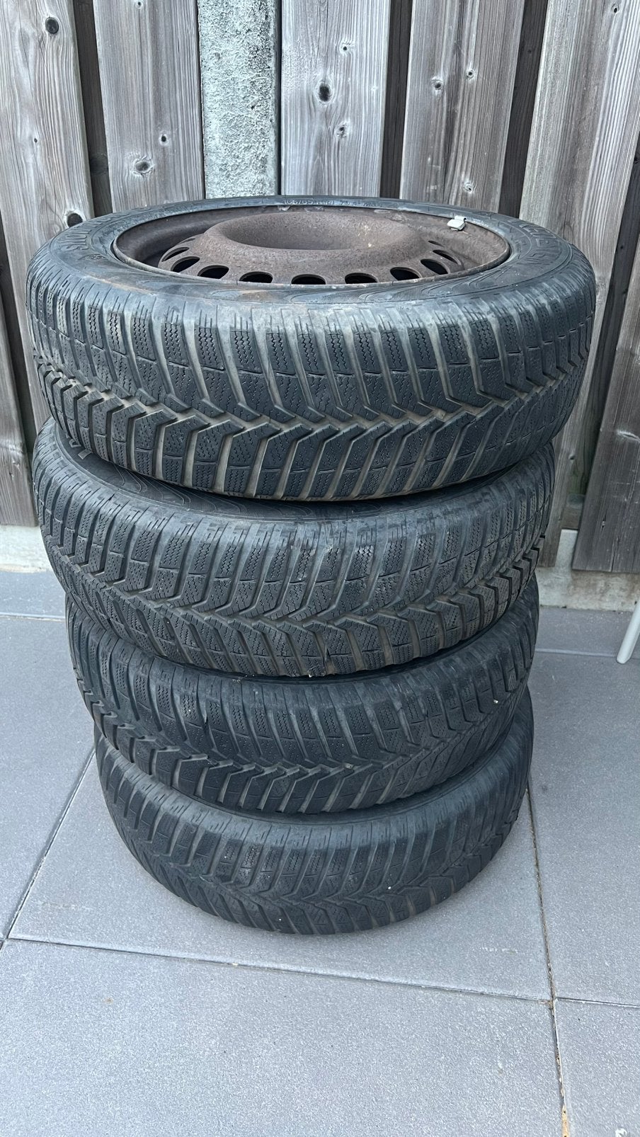 4x velgenset met Vredestein 14” winterbanden 165/65 R14, 14 inch, Gebruikt, Banden en Velgen, Winterbanden