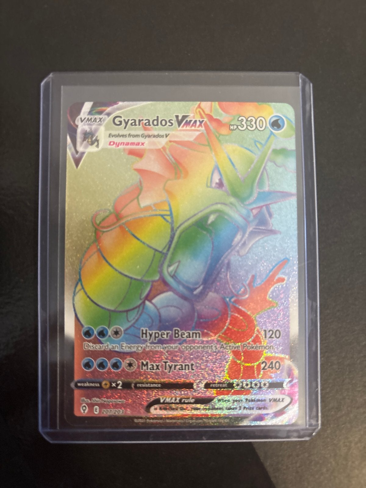 Gyarados VMAX Rainbow Rare Pokémon Kaart (2020), Ophalen, Zo goed als nieuw, Losse kaart, Foil