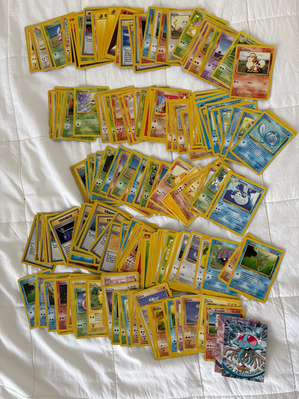 Stapel oude pokemon kaarten base jungle fossil meerdere sets, Ophalen of Verzenden, Gebruikt, Meerdere kaarten