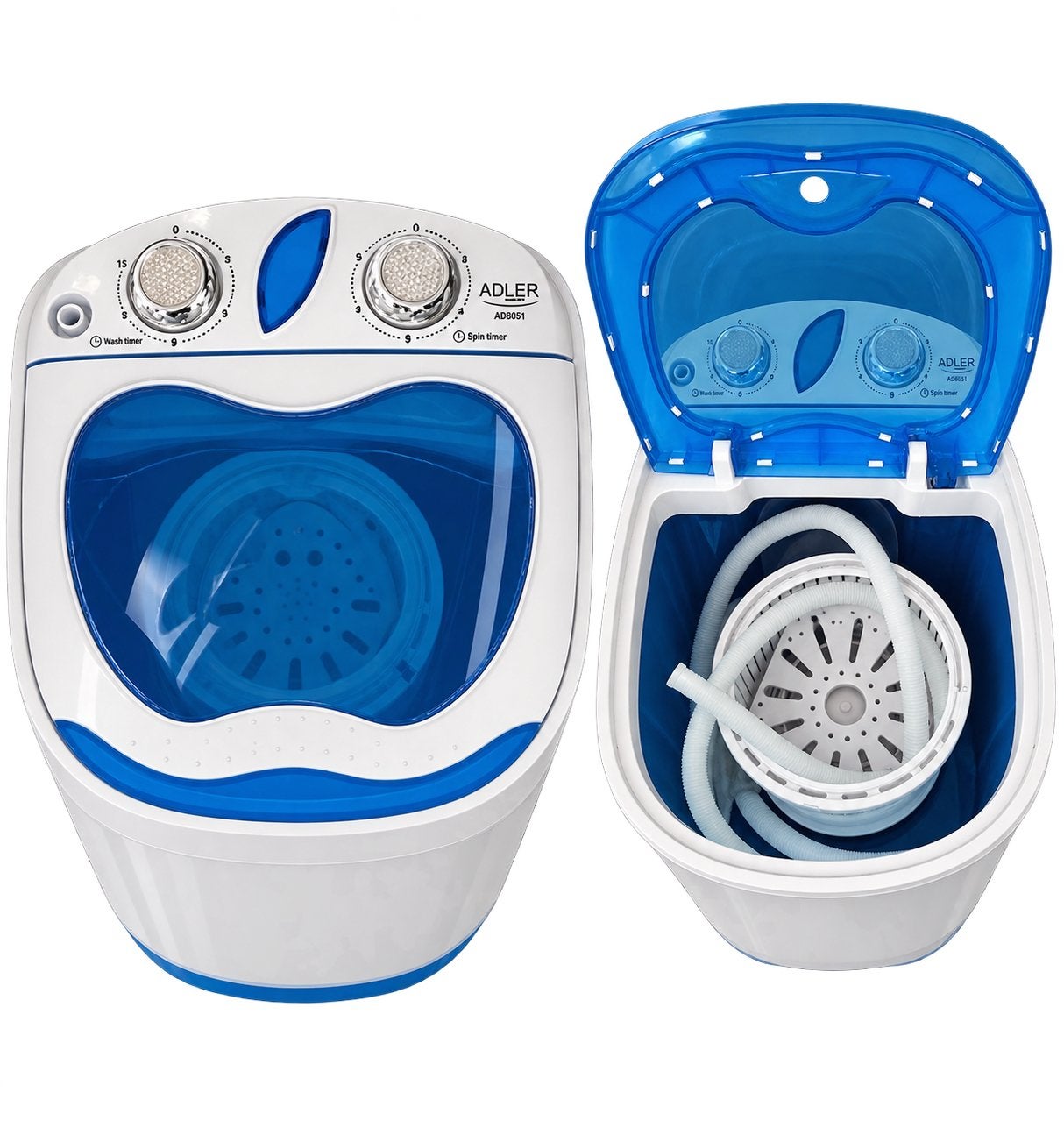 Compacte mini wasmachine met centrifuge - Ideaal voor kleine, Ophalen, Minder dan 1200 toeren, Minder dan 85 cm, Minder dan 4 kg