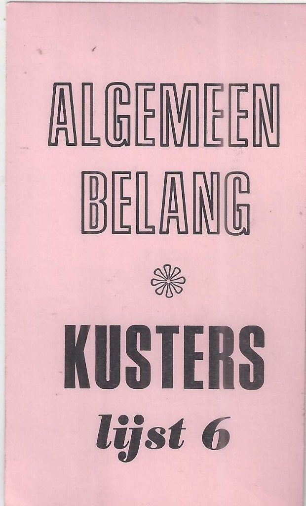 So218 sticker algemeen belang kusters lijst 6, Ophalen of Verzenden, Zo goed als nieuw, Overige typen