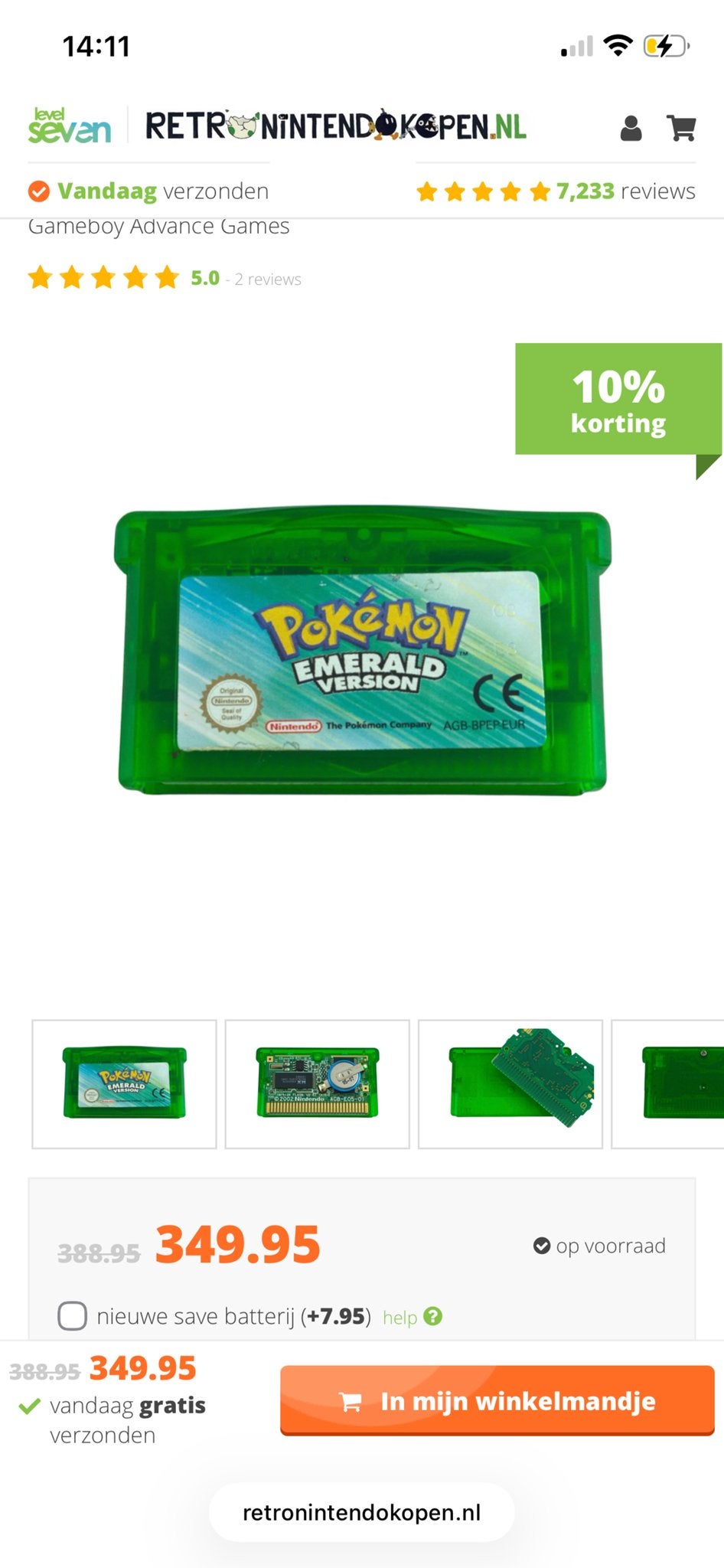 Pokémon Emerald Game Boy Advance (GBA) - Klassieker!, Spelcomputers en Games, Gebruikt, 1 speler, Ophalen of Verzenden, Role Playing Game (Rpg)