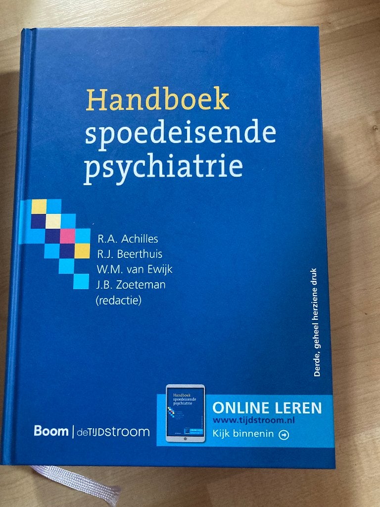 Handboek spoedeisende psychiatrie, Achilles Beerthuis Ewijk Zoeteman, Ophalen of Verzenden, Gamma, WO