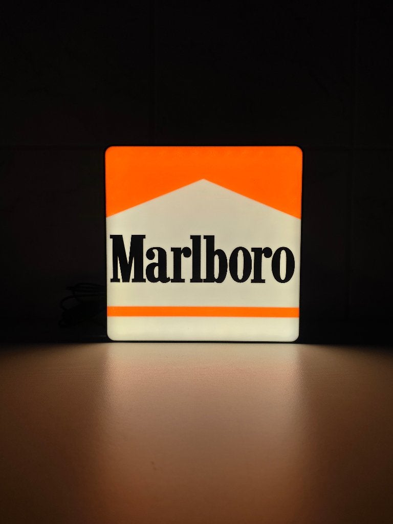 Marlboro Stijl LED Lamp • Retro Lightbox • Sfeerverlichting, Huis en Inrichting, Kunststof, Vintage, Nieuw, Overige fittingen