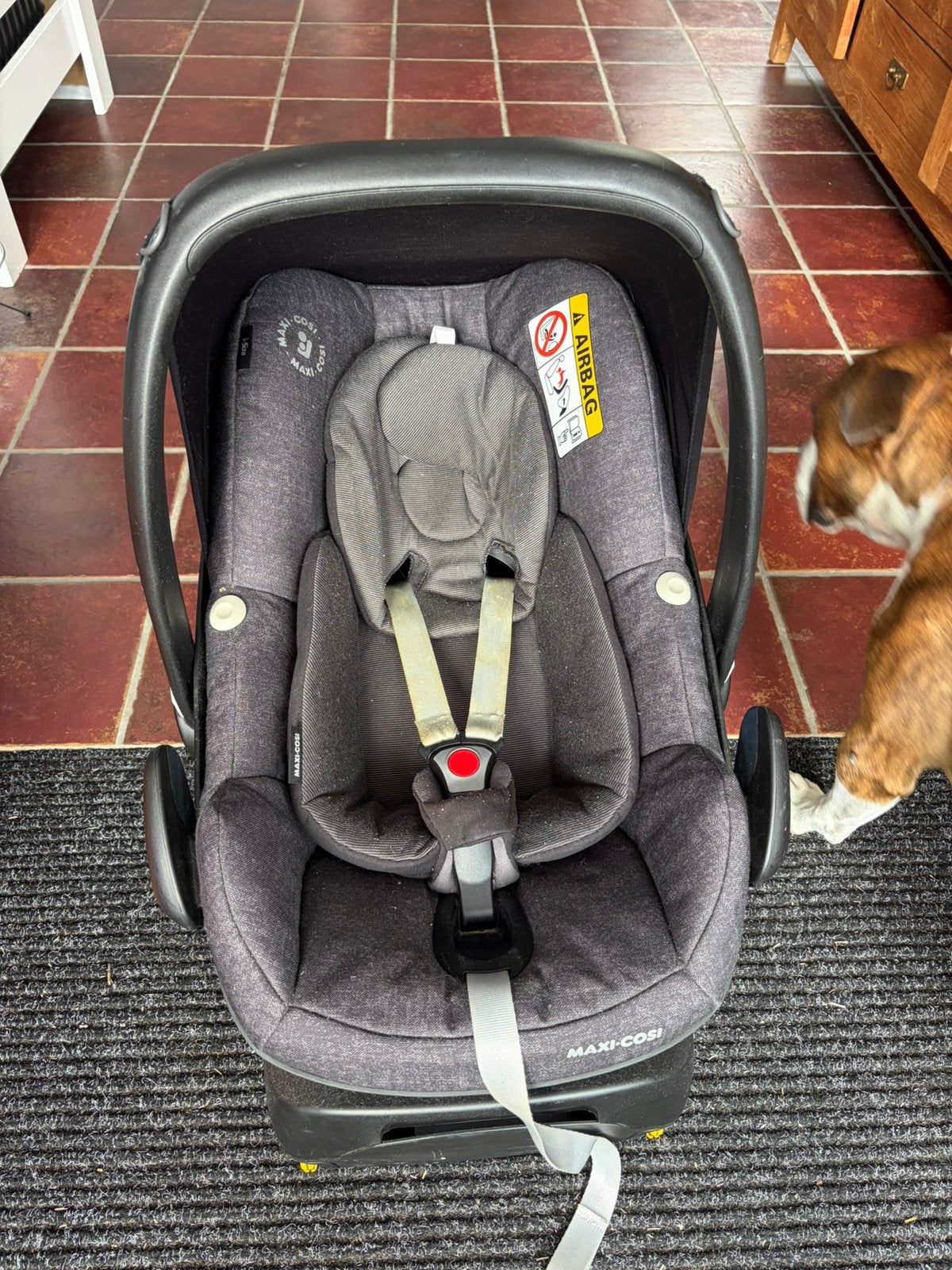 Maxi cosi + family fix, Ophalen, Gebruikt, 9 t/m 18 kg, Isofix