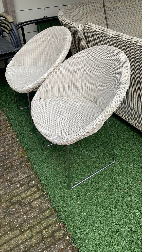 2x vintage eetfauteuils van ontwerper vincent sheppard, Ophalen of Verzenden, Zo goed als nieuw, Rond