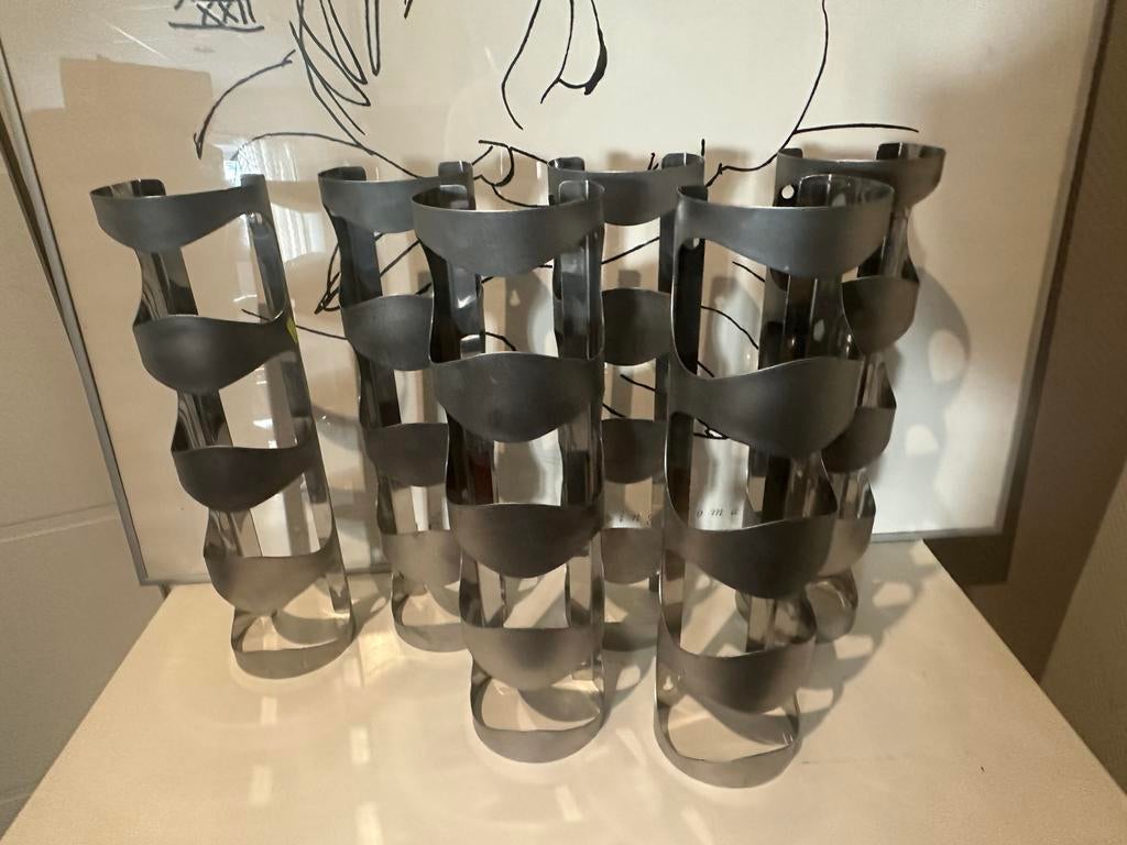 Ikea Vurm wijnrek in RVS 1 stuks vintage, Ophalen of Verzenden, Zo goed als nieuw, Metaal