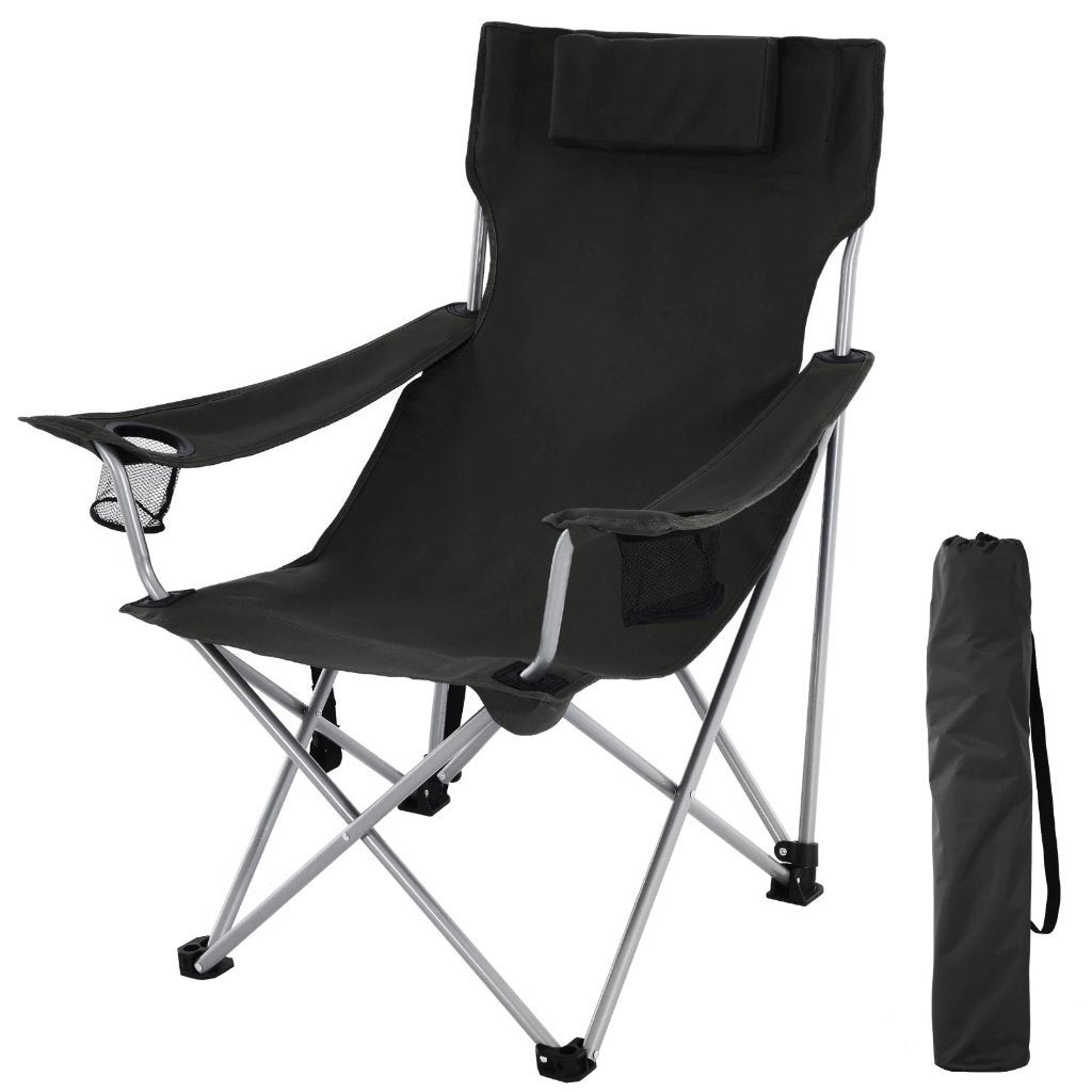 Luxe kampeerstoel met armleuningen, hoofdsteun, bekerhouders, Caravans en Kamperen, Ophalen of Verzenden, Nieuw, Campingstoel