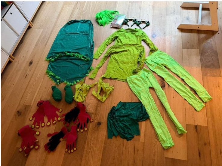 Carnaval kostuum kikker -groen-, Ophalen of Verzenden, Zo goed als nieuw