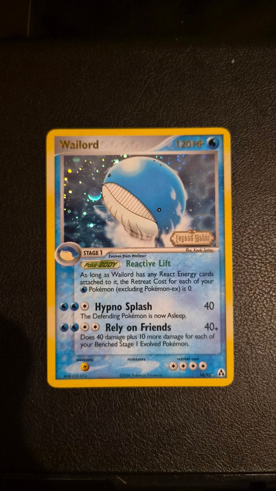 Pokemon Wailord 14/92 Holo Rare Legend Maker, Hobby en Vrije tijd, Verzamelkaartspellen | Pokémon, Ophalen of Verzenden, Zo goed als nieuw