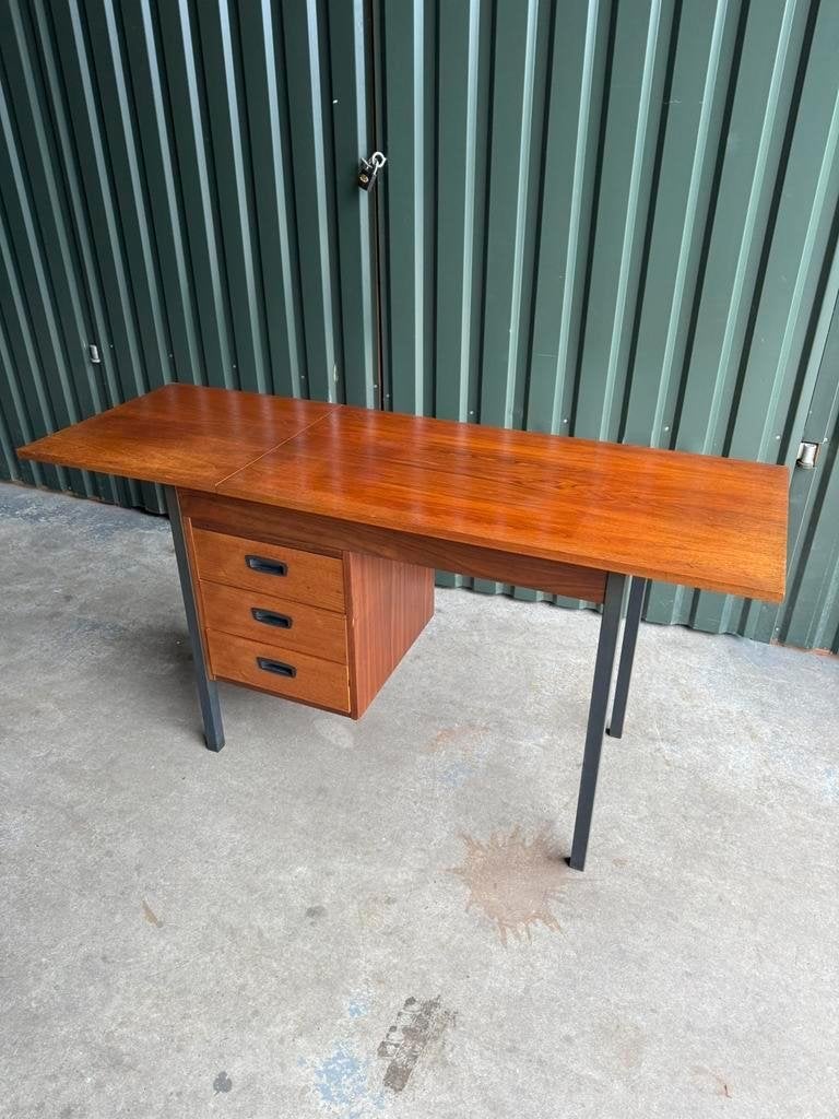 Vintage Teak Bureau van HMF met Verlengbaar Blad, Ophalen, Overige typen, Gebruikt, Hout