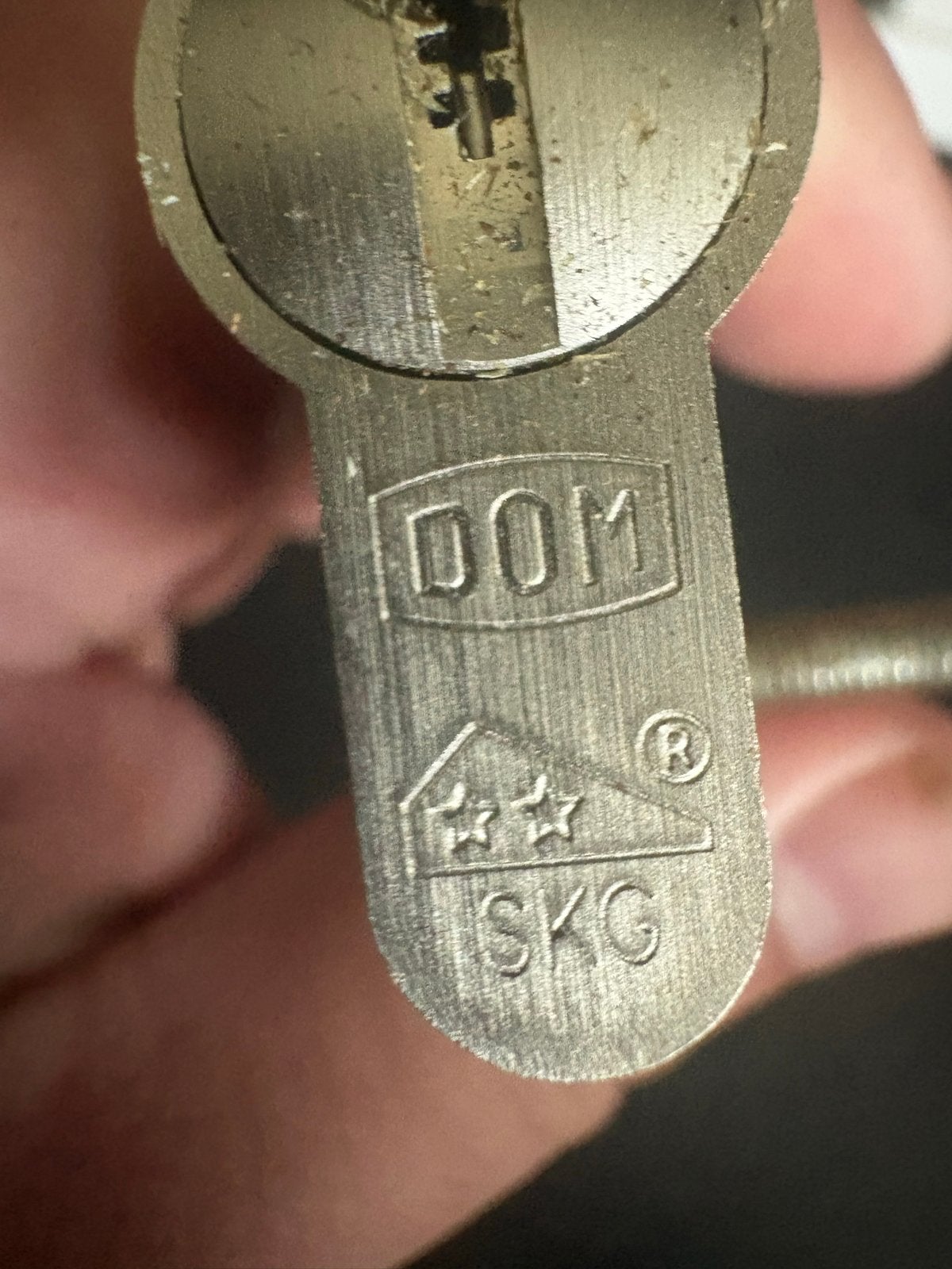 DOM SKG Cilinderslot met 3 sleutels, Doe-het-zelf en Verbouw, Hang- en Sluitwerk, Ophalen, Gebruikt, Overige materialen, Slot