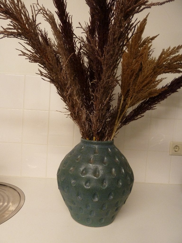 BOL VAAS KERAMIEK BLAUW NIEUW, Huis en Inrichting, Blauw, Nieuw, Ophalen of Verzenden, 40 cm