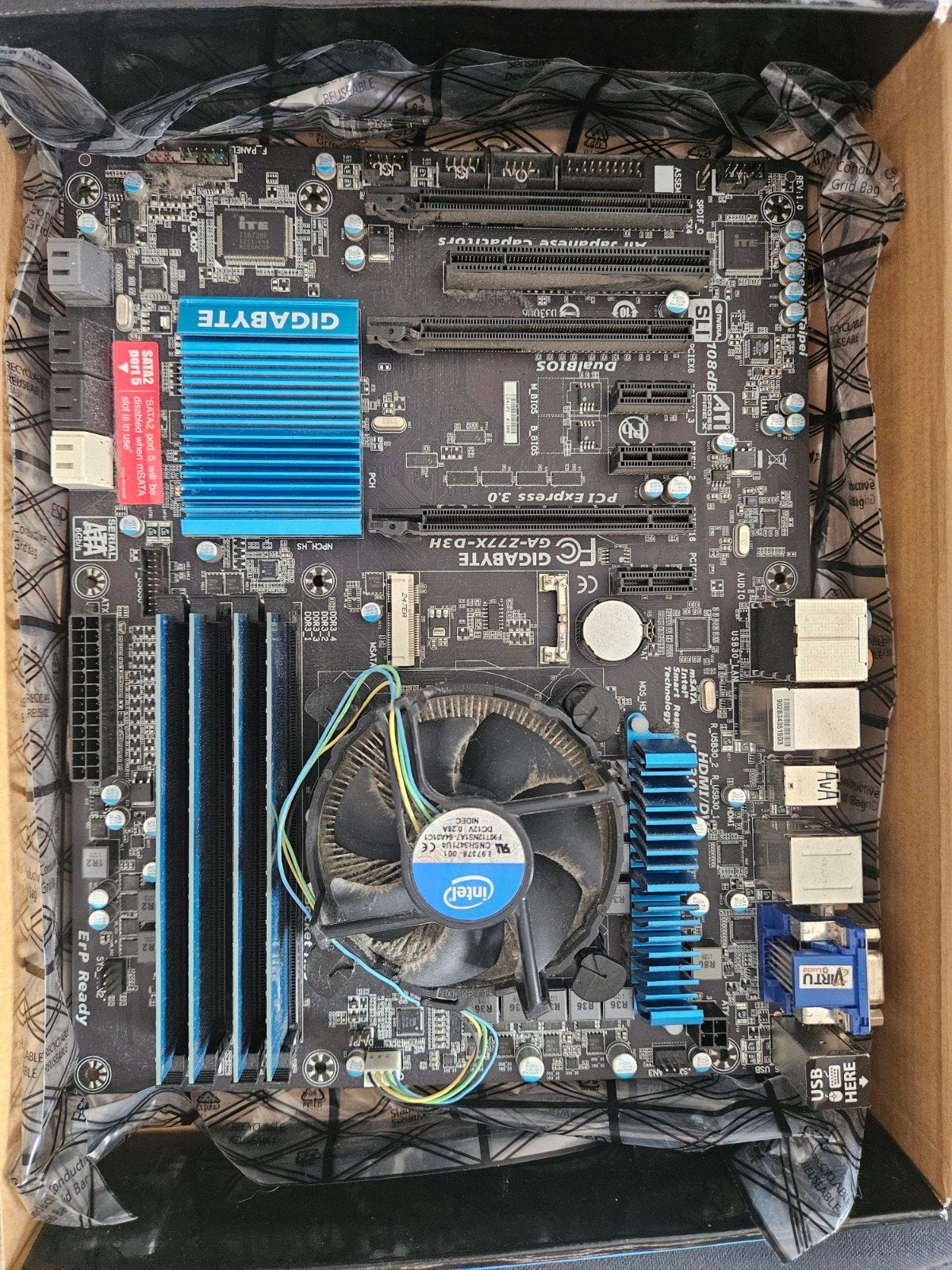 Gigabyte GA-Z77X-D3H Moederbord, Core i7 3770, 16 gb ram, Computers en Software, Gebruikt, DDR3, Ophalen of Verzenden, ATX