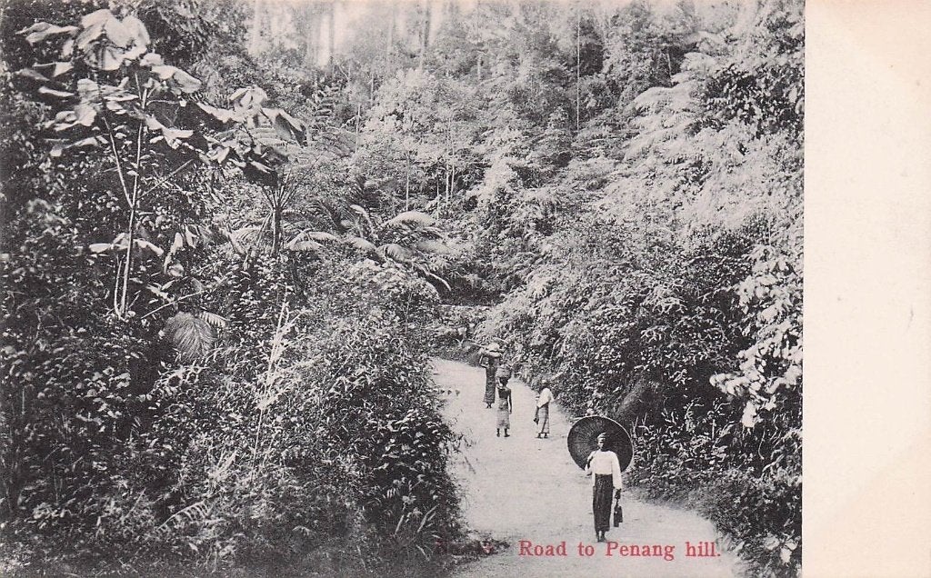 Nederlands Indië - Road to Penang Hill, Ophalen of Verzenden, Voor 1920, Ongelopen, Buiten Europa