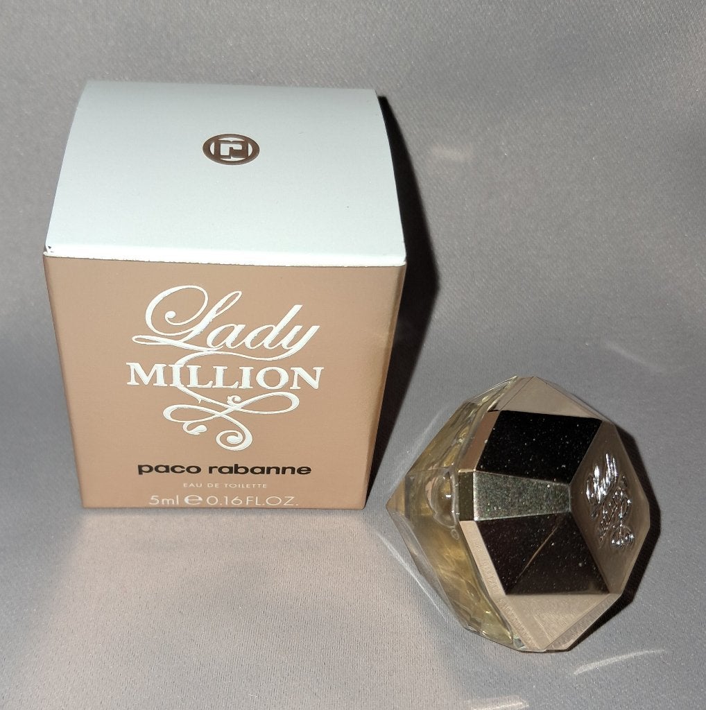 Luxe parfum mini - Paco rabanne lady million edt + doosje, Ophalen of Verzenden, Zo goed als nieuw, Miniatuur, Gevuld