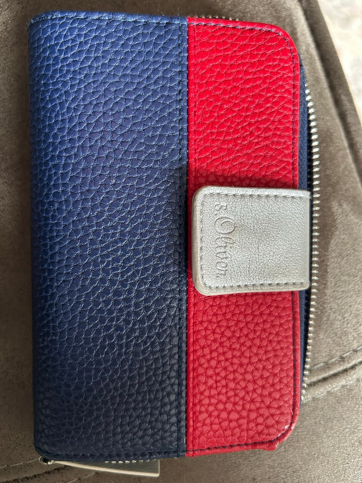 S.Oliver Portemonnee Rood/Blauw/Zilver, Overige merken, Ophalen of Verzenden, Zo goed als nieuw, Met knipsluiting