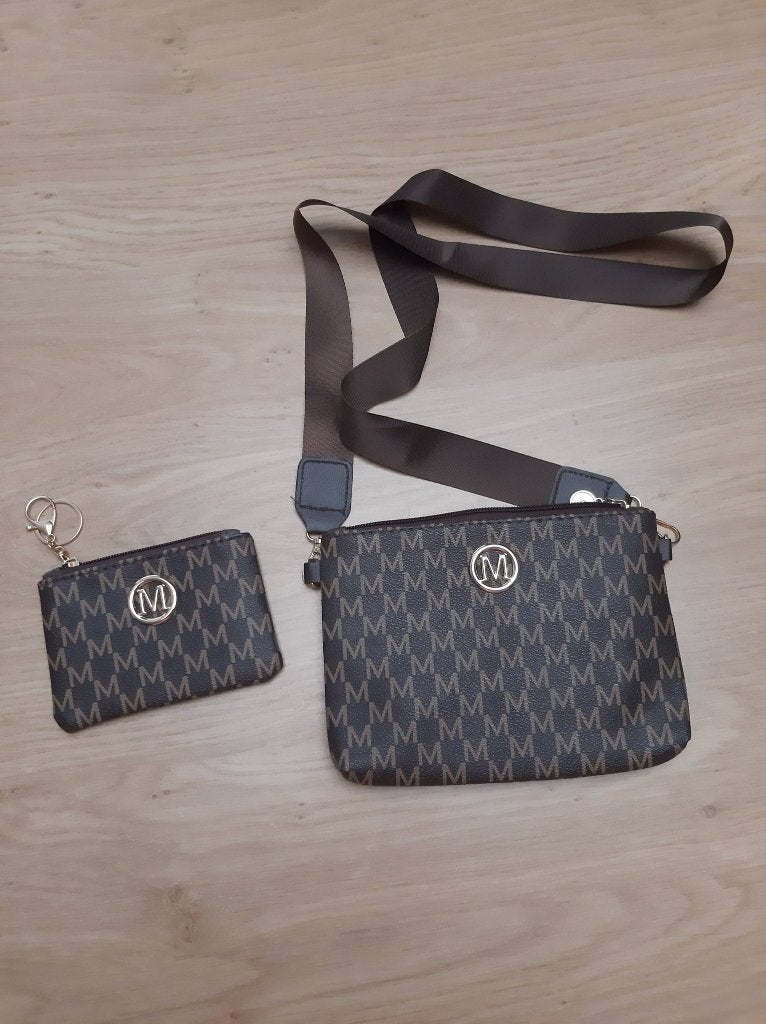 Gloednieuw dames tasje + portemonnee, Sieraden, Tassen en Uiterlijk, Tassen | Damestassen, Ophalen of Verzenden, Nieuw, Bruin